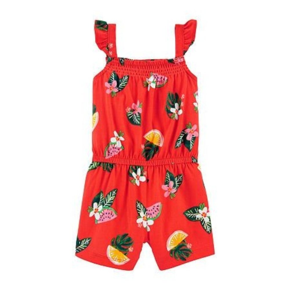 Baby Girl Carter's Fruit Flutter Jersey Romper, Infant Girl's, Size: newborn, Re